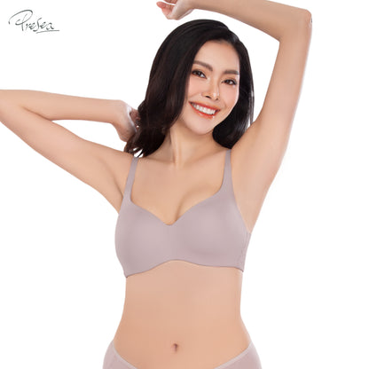 PRESEA SOFTBRA Wireless bra เสื้อในไร้โครง ลายลูกไม้ด้านหลัง สีดำ สีเทา สีชมพูอ่อน รุ่น MA1514