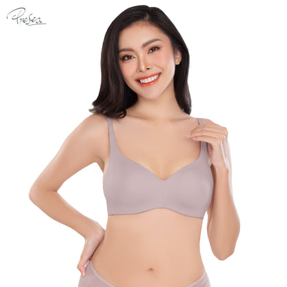 PRESEA SOFTBRA Wireless bra เสื้อในไร้โครง ลายลูกไม้ด้านหลัง สีดำ สีเทา สีชมพูอ่อน รุ่น MA1514