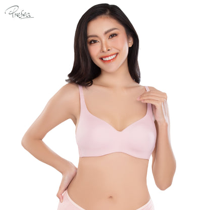 PRESEA SOFTBRA Wireless bra เสื้อในไร้โครง ลายลูกไม้ด้านหลัง สีดำ สีเทา สีชมพูอ่อน รุ่น MA1514