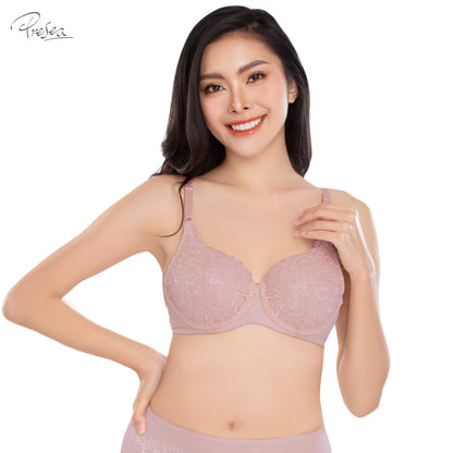 PRESEA SOFTBRA Lace bra เสื้อในมีโครง ลายลูกไม้ สีเนื้อ สีม่วงอ่อน สีดำ รุ่น MA1701