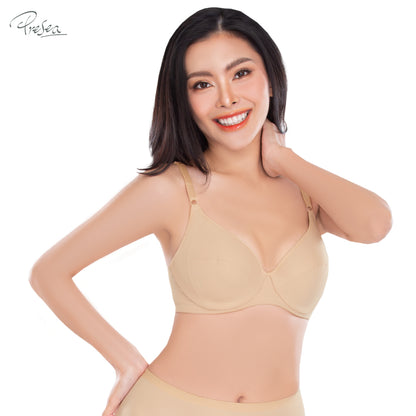 PRESEA SOFTBRA Comfort bra เสื้อในมีโครง ตัวเรียบ สีดำ สีเนื้อ รุ่น MA1702