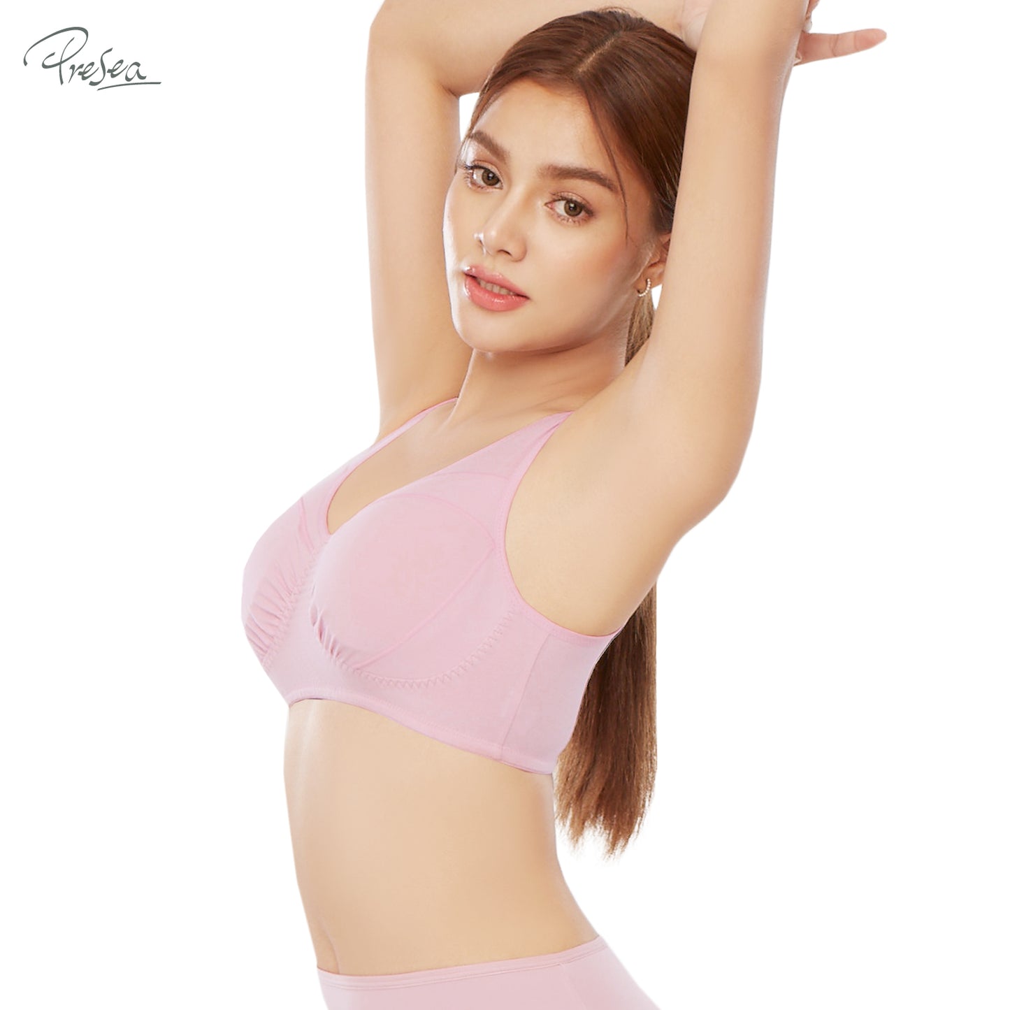 PRESEA SOFTBRA Beauty night เสื้อในใส่นอน สีชมพูคาร์เนชั่น สีเนื้อ รุ่น MA9106