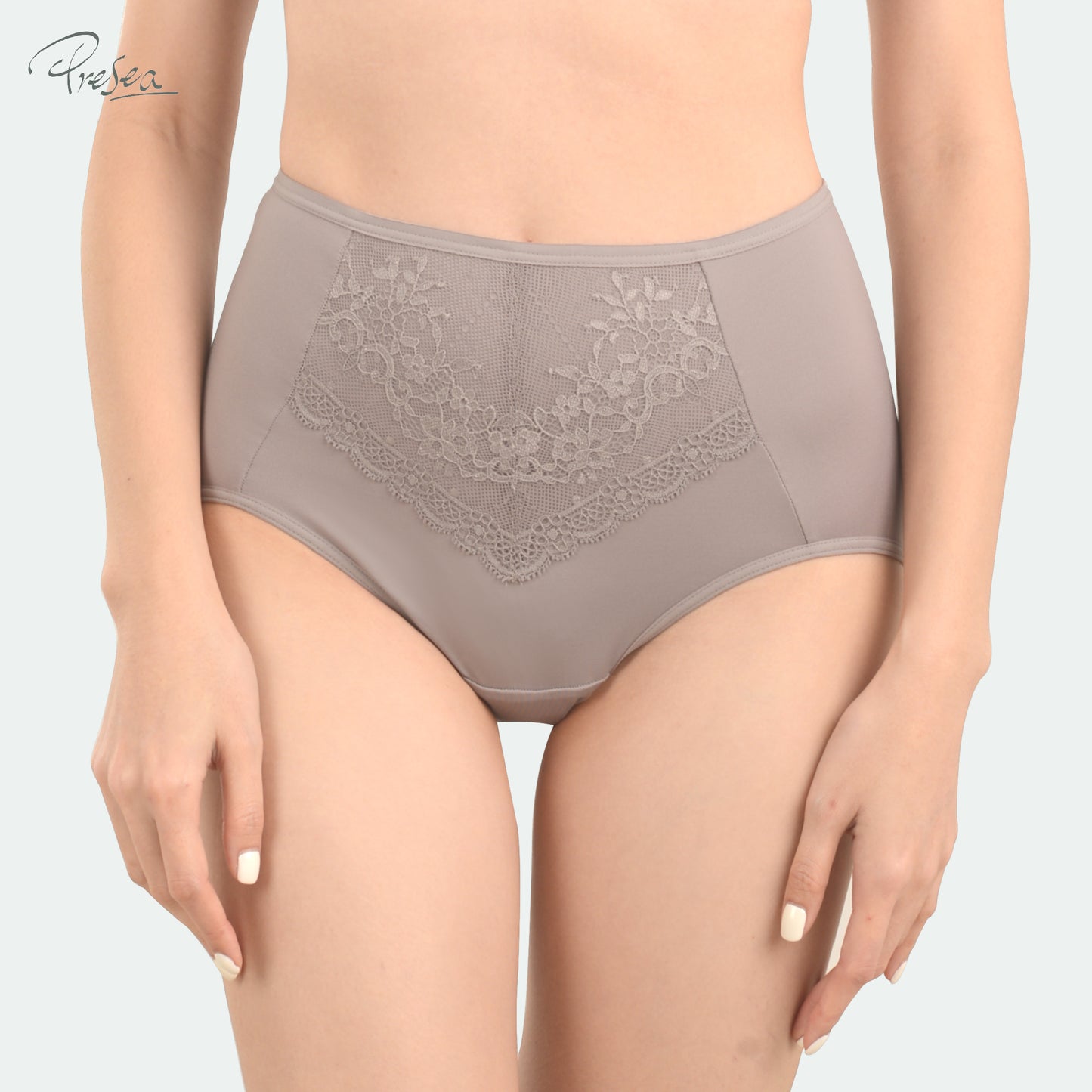 PRESEA SOFTBRA Lace panties กางเกงใน ลายลูกไม้ สีดำ สีเทา สีชมพูกุหลาบป่า รุ่น MAU512