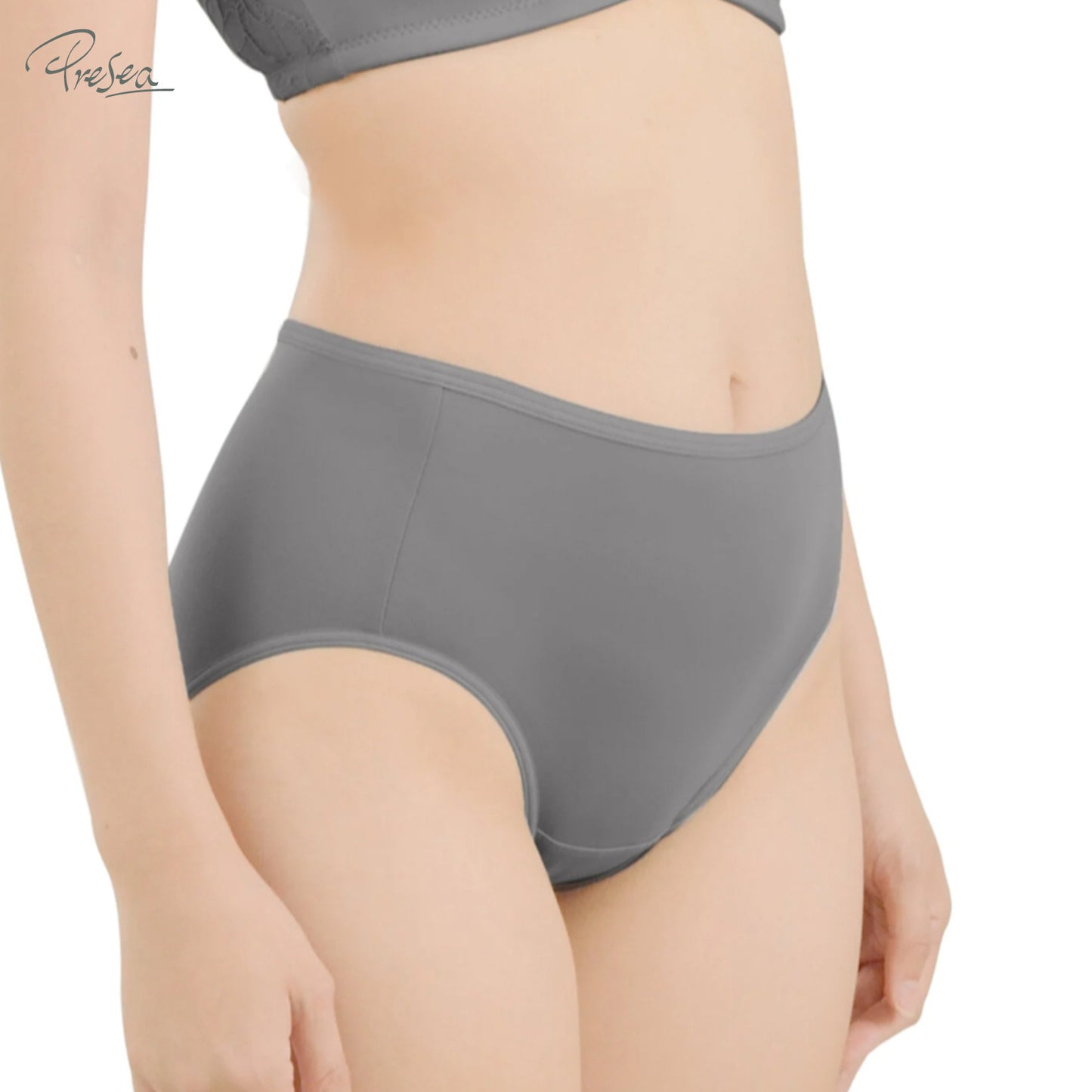 PRESEA SOFTBRA Basic panties กางเกงใน แบบเรียบ สีเทา สีชมพูกุหลาบป่า รุ่น MAU902