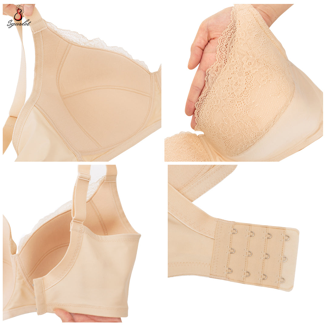 SGARLET PLUSSIZE Wireless bra เสื้อในไร้โครง สาวอวบ ลายลูกไม้ สีดำ สีเนื้อ รุ่น MB1531