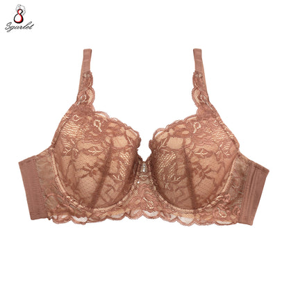 Sgarlet Plus Size Underwire Bra สำหรับสาวอวบที่ต้องการทรงอกกลมสวย มีโครง เก็บทรงคัพ ผ้าลูกไม้ MB1721 สีดำ สีเนื้อ สีชาเย็น