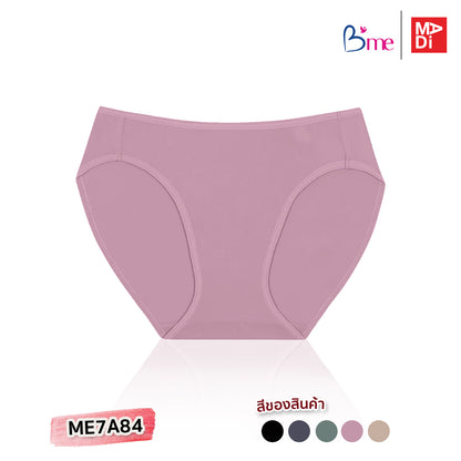 B'ME กางเกงใน BIKINI ตัวเรียบ สีดำ สีเนื้อ สีชมพูกุหลาบป่า สีเขียว สีเทา รุ่น ME7A84