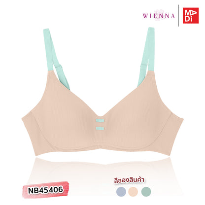 FULL MOON BRA Cotton Candy เสื้อในไร้โครง สาวคัพใหญ่ เต้าโมล ตัวเรียบ  สีเนื้อ สีฟ้า สีเขียว รุ่น NB45406