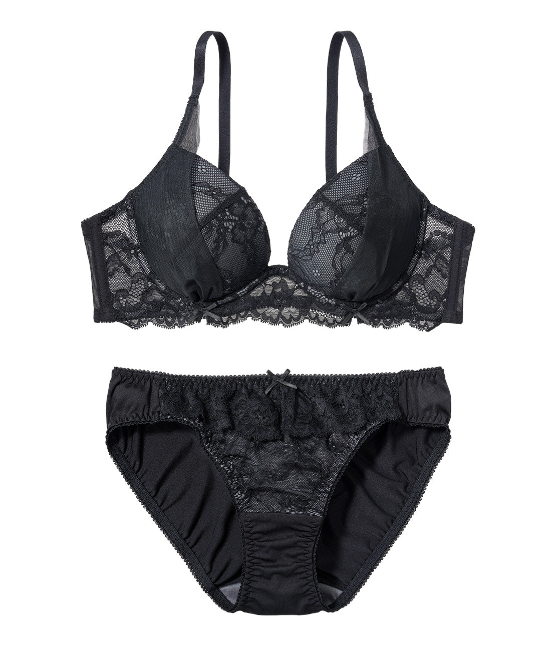 [Girls] Morikore Petite Slit Lace Bra Set N