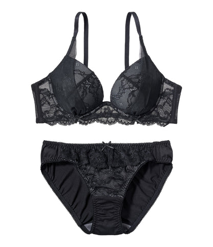 [Girls] Morikore Petite Slit Lace Bra Set N