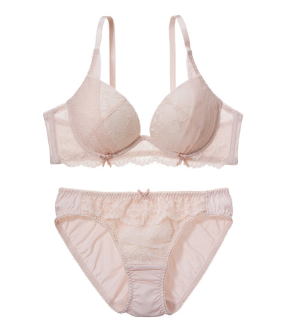 [Girls] Morikore Petite Slit Lace Bra Set N