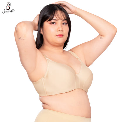SGARLET PLUSSIZE เสื้อในมีโครง สาวอวบ ตัวเรียบ เก็บเนื้อส่วนเกินรอบลำตัว สีดำ สีเนื้อ MB1762