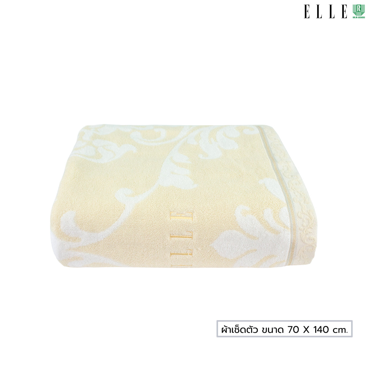 ELLE VICTORIAN ผ้าขนหนูเช็ดตัว ขนาด 70x140 cm. & เช็ดผม ขนาด 38x80 เส้นใยฝ้ายธรรมชาติ 100% (MGRTEJ055) * มีขนาดให้เลือก*