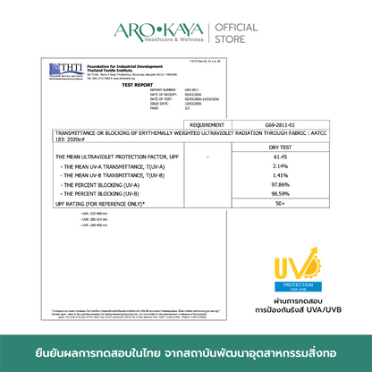 Arokaya เสื้อแจ็กเก็ตกันแดด: UV Protection Jacket (UPF50+)