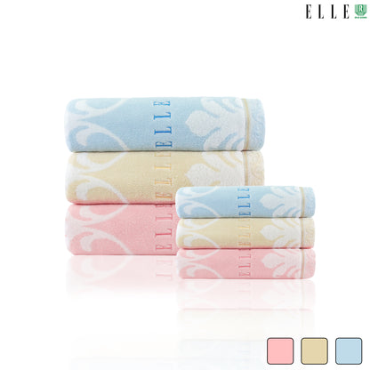ELLE VICTORIAN ผ้าขนหนูเช็ดตัว ขนาด 70x140 cm. & เช็ดผม ขนาด 38x80 เส้นใยฝ้ายธรรมชาติ 100% (MGRTEJ055) * มีขนาดให้เลือก*