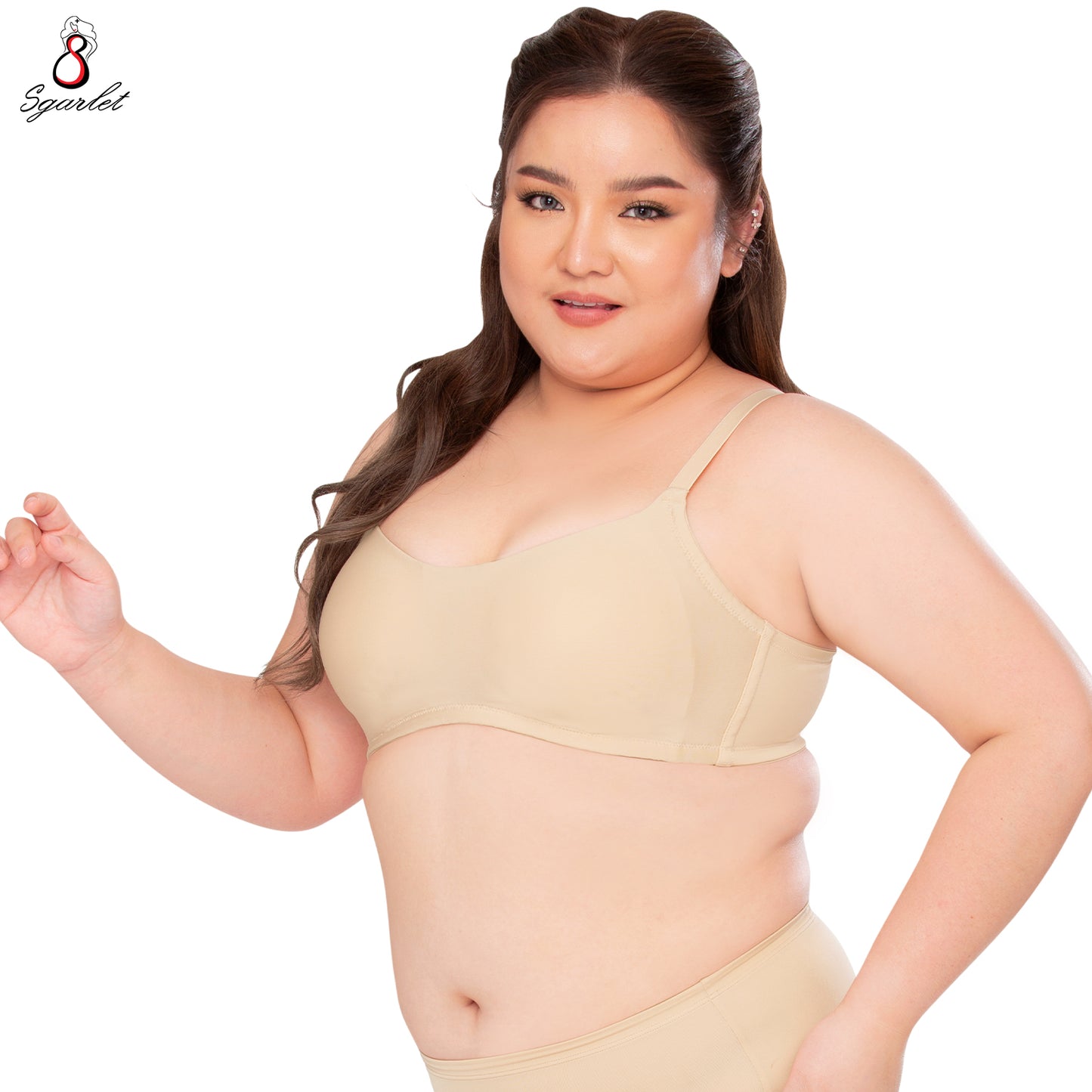 SGARLET PLUSSIZE Bubble bra เสื้อชั้นในไร้โครง เต้าปั๊ม ฟองน้ำเจาะรู รุ่น MB1514