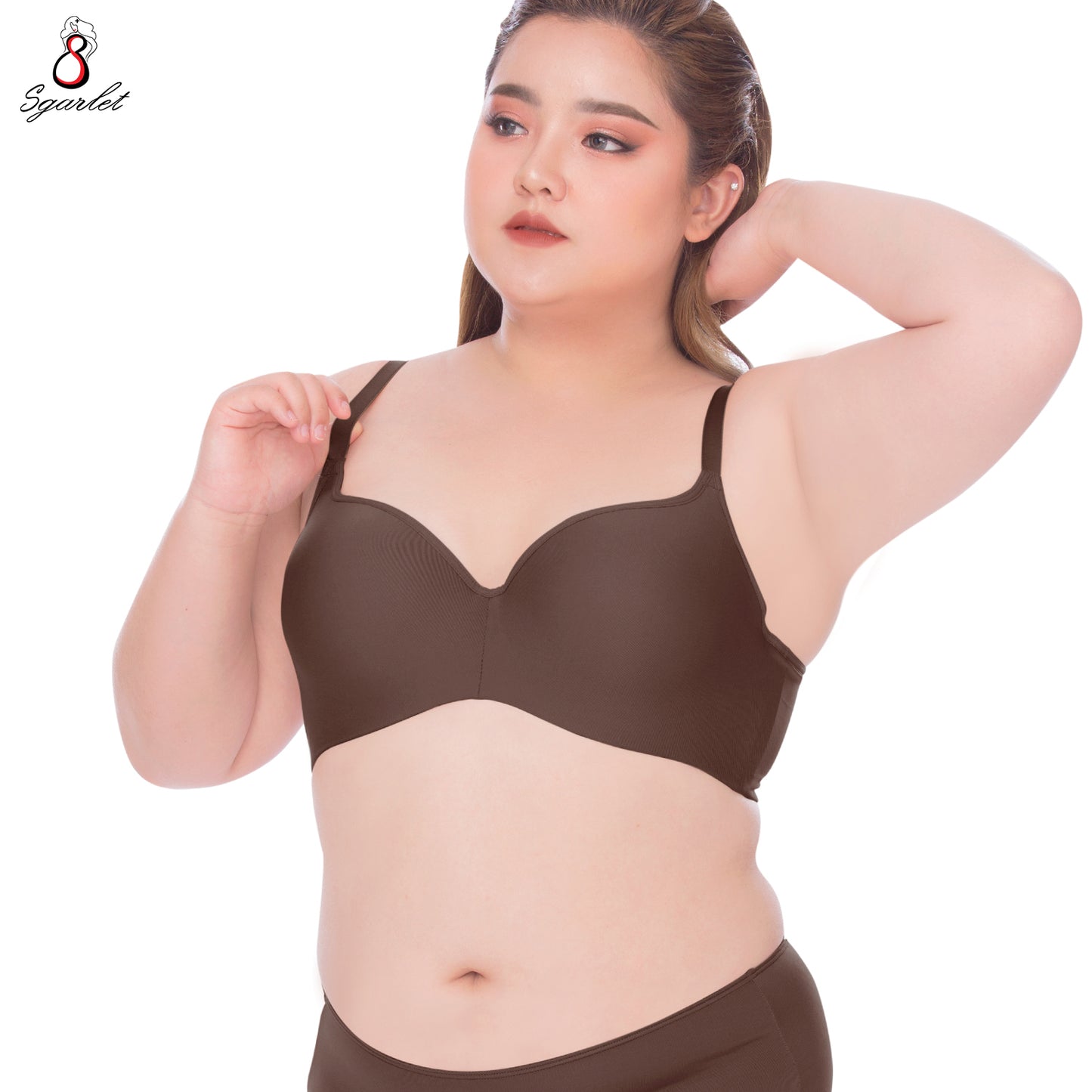 SGARLET PLUSSIZE เสื้อในมีโครง สาวอวบ ตัวเรียบ สีเนื้อ สีดำ สีโอลด์โรส สีโอวัลติน สีช็อกโกแลต รุ่น MB1719