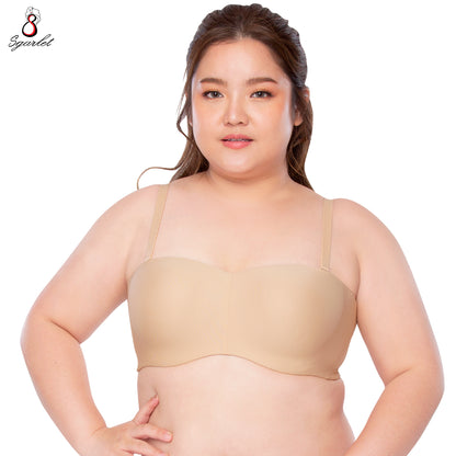 SGARLET PLUSSIZE Locking bra เสื้อในมีโครง สาวอวบ เกาะอกถอดสายได้ สีดำ สีเนื้อ สีกะปิ สีช็อคโกแลต สีโอลโรส รุ่น MB1728