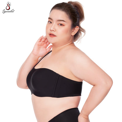 SGARLET PLUSSIZE Gigi เสื้อในมีโครง สาวอวบ เกาะอกถอดสายได้ สีดำ สีกะปิ รุ่น MB1741