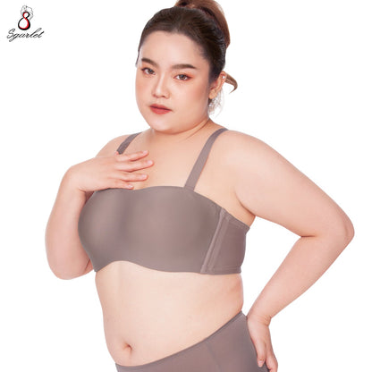 SGARLET PLUSSIZE Gigi เสื้อในมีโครง สาวอวบ เกาะอกถอดสายได้ สีดำ สีกะปิ รุ่น MB1741