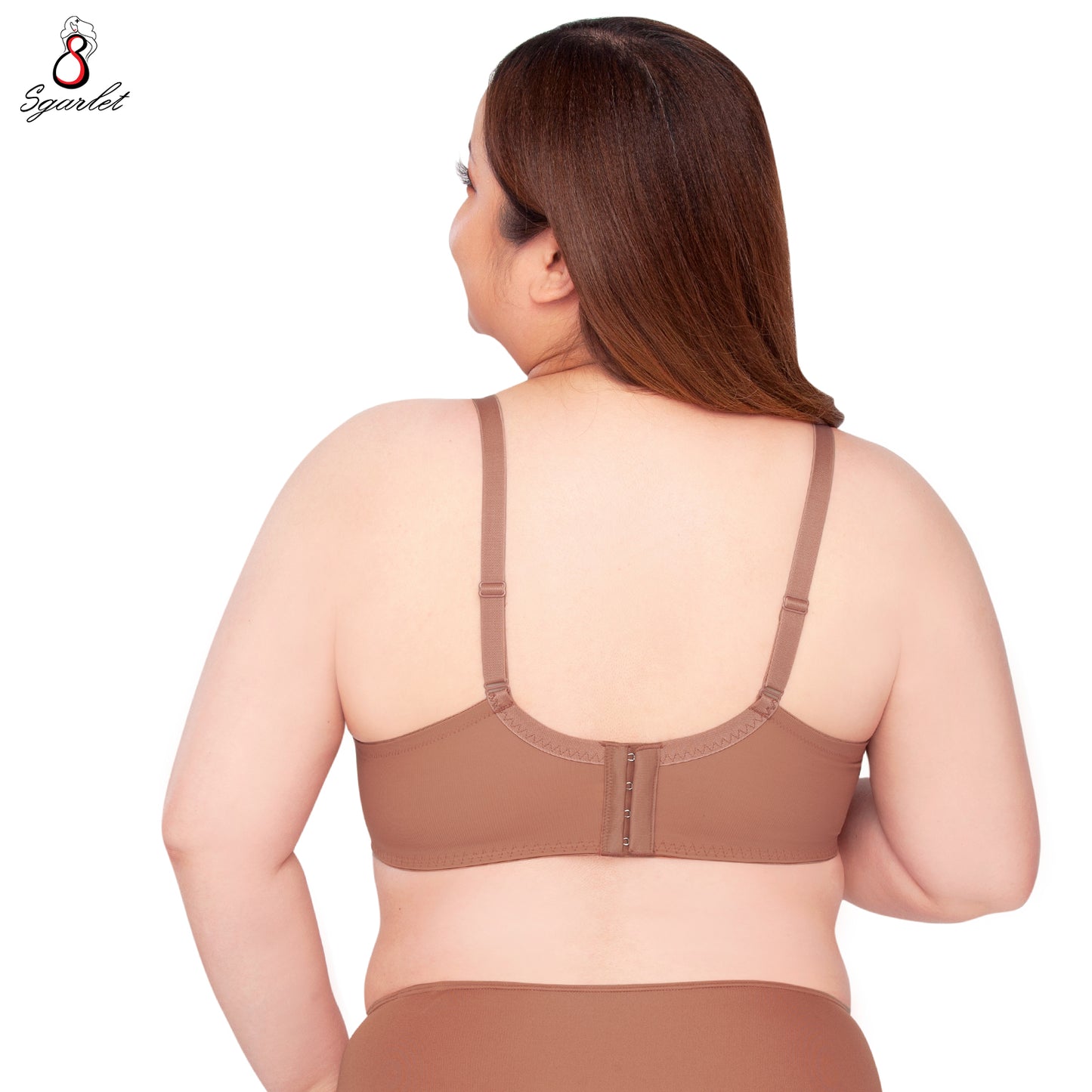 SGARLET PLUSSIZE Lace bra เสื้อในมีโครง สาวอวบ ลายลูกไม้ สีชาเย็น สีกะปิ รุ่น MB1758