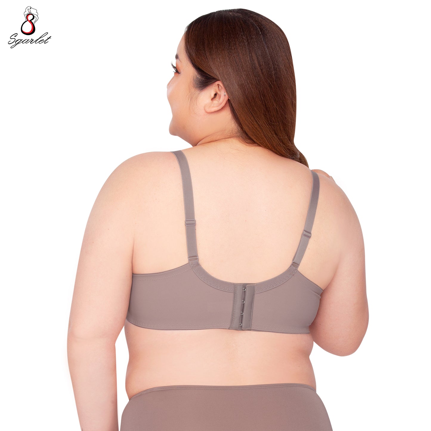 SGARLET PLUSSIZE Lace bra เสื้อในมีโครง สาวอวบ ลายลูกไม้ สีชาเย็น สีกะปิ รุ่น MB1758