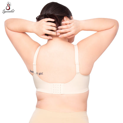 Sgarlet  Jolie bra เสื้อในไซส์ใหญ่ไร้รอยต่อไร้โครง เก็บกระชับ ผ้าพรางเนินอก สีเนื้อ สีฟ้าอมเทา MB1524
