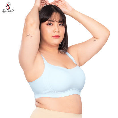 Sgarlet  Jolie bra เสื้อในไซส์ใหญ่ไร้รอยต่อไร้โครง เก็บกระชับ ผ้าพรางเนินอก สีเนื้อ สีฟ้าอมเทา MB1524