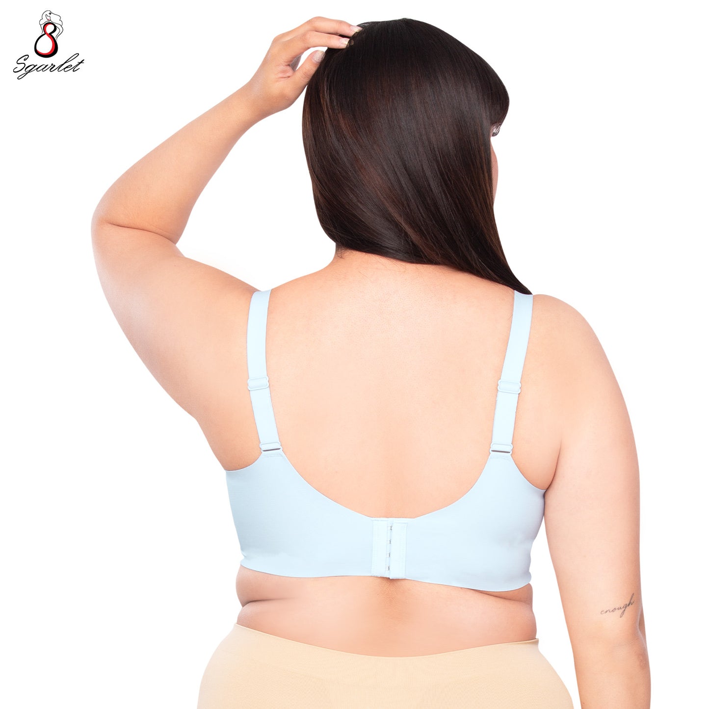 Sgarlet  Jolie bra เสื้อในไซส์ใหญ่ไร้รอยต่อไร้โครง เก็บกระชับ ผ้าพรางเนินอก สีเนื้อ สีฟ้าอมเทา MB1524