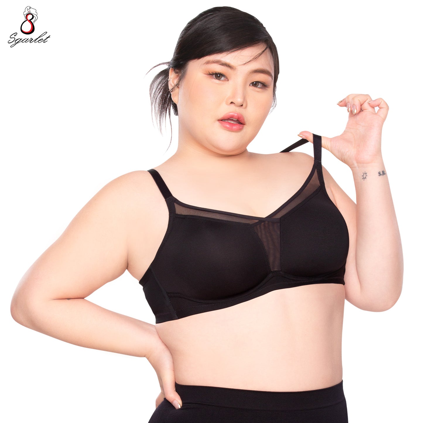 SGARLET PLUSSIZE เสื้อในโร้โครง สาวอวบ ตัวเรียบ เก็บกระชับทรง สีดำ สีเนื้อ สีชาเย็น รุ่น MB1530