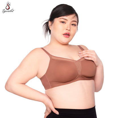 SGARLET PLUSSIZE เสื้อในโร้โครง สาวอวบ ตัวเรียบ เก็บกระชับทรง สีดำ สีเนื้อ สีชาเย็น รุ่น MB1530