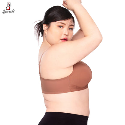 SGARLET PLUSSIZE เสื้อในโร้โครง สาวอวบ ตัวเรียบ เก็บกระชับทรง สีดำ สีเนื้อ สีชาเย็น รุ่น MB1530