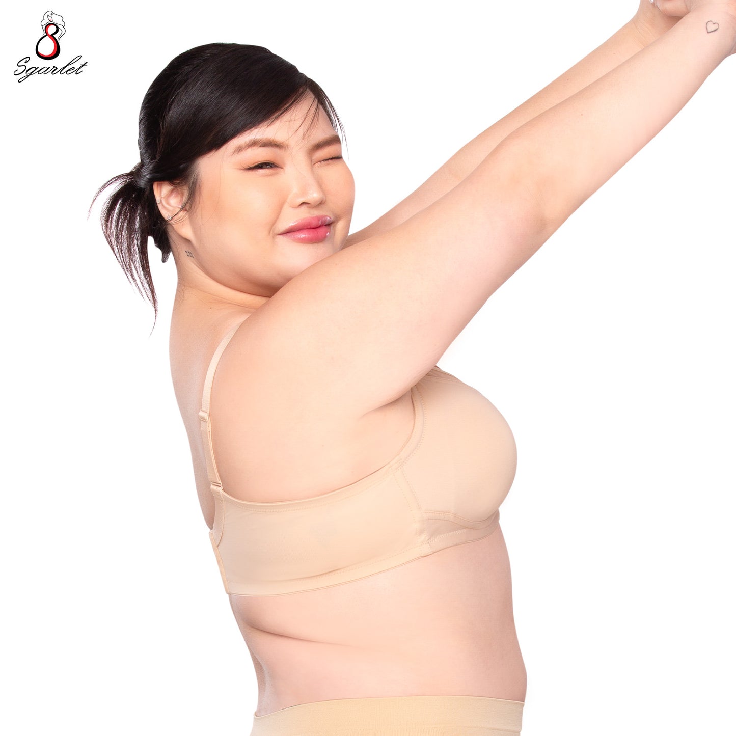 SGARLET PLUSSIZE เสื้อในโร้โครง สาวอวบ ตัวเรียบ เก็บกระชับทรง สีดำ สีเนื้อ สีชาเย็น รุ่น MB1530