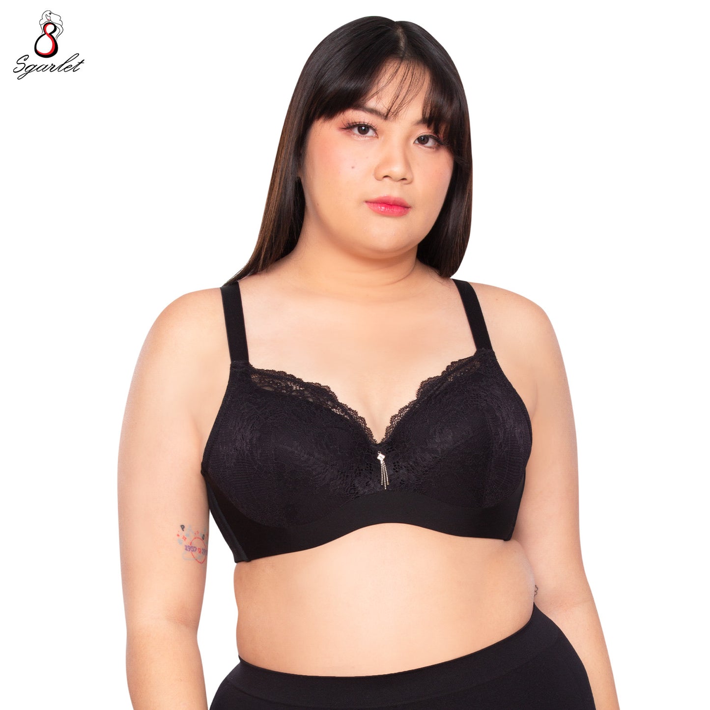 Sgarlet Plussize เสื้อในมีโครง สาวอวบ ลายลูกไม้ เก็บกระชับทรง  MB1760