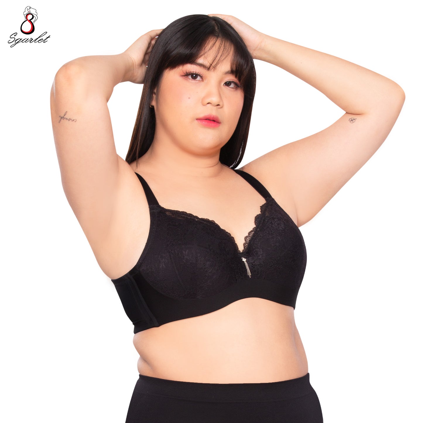 Sgarlet Plussize เสื้อในมีโครง สาวอวบ ลายลูกไม้ เก็บกระชับทรง  MB1760