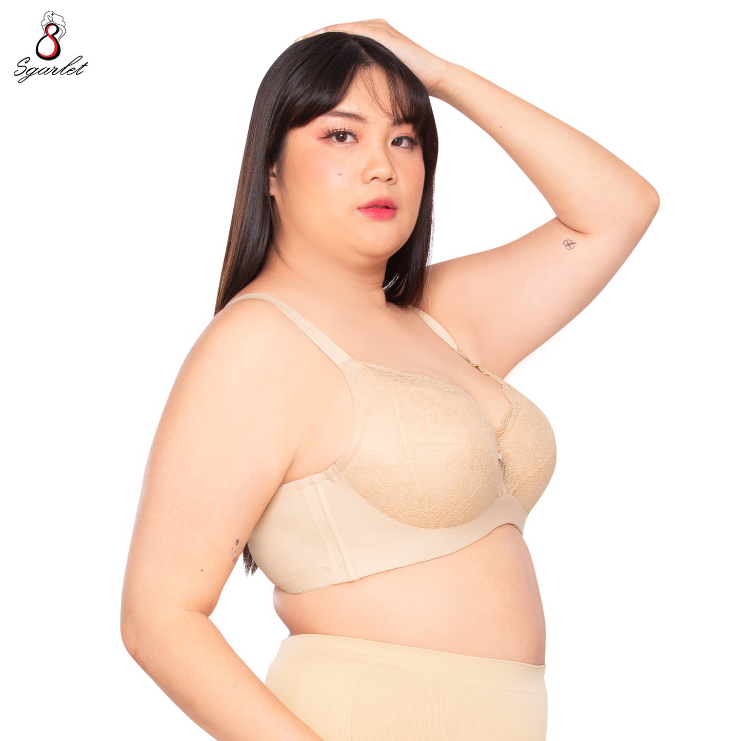 Sgarlet Plussize เสื้อในมีโครง สาวอวบ ลายลูกไม้ เก็บกระชับทรง  MB1760
