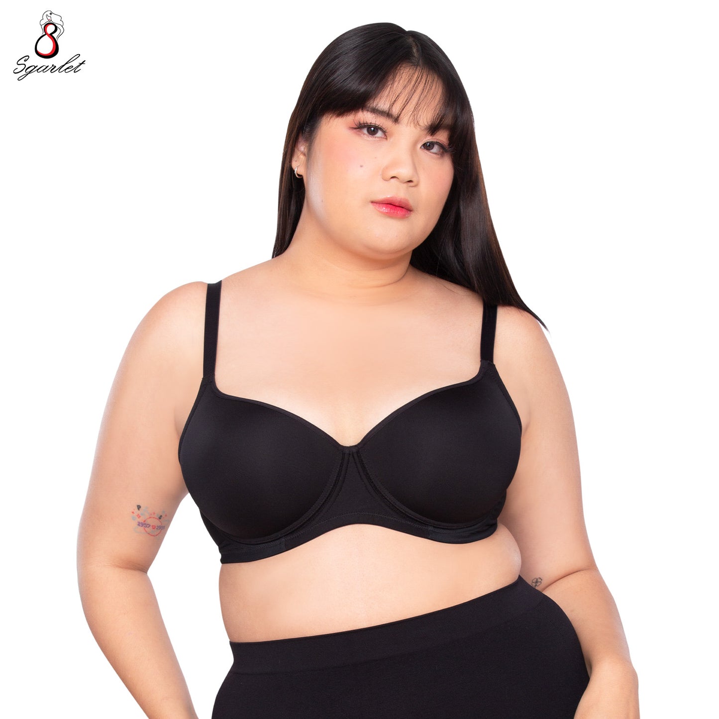 SGARLET PLUSSIZE เสื้อในมีโครง สาวอวบ ตัวเรียบ เก็บกระชับทรง สีดำ สีเนื้อ สีโอลด์โรส MB1761