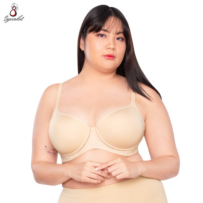 SGARLET PLUSSIZE เสื้อในมีโครง สาวอวบ ตัวเรียบ เก็บกระชับทรง สีดำ สีเนื้อ สีโอลด์โรส MB1761