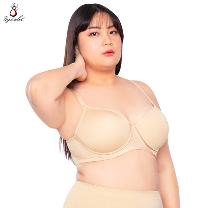 SGARLET PLUSSIZE เสื้อในมีโครง สาวอวบ ตัวเรียบ เก็บกระชับทรง สีดำ สีเนื้อ สีโอลด์โรส MB1761