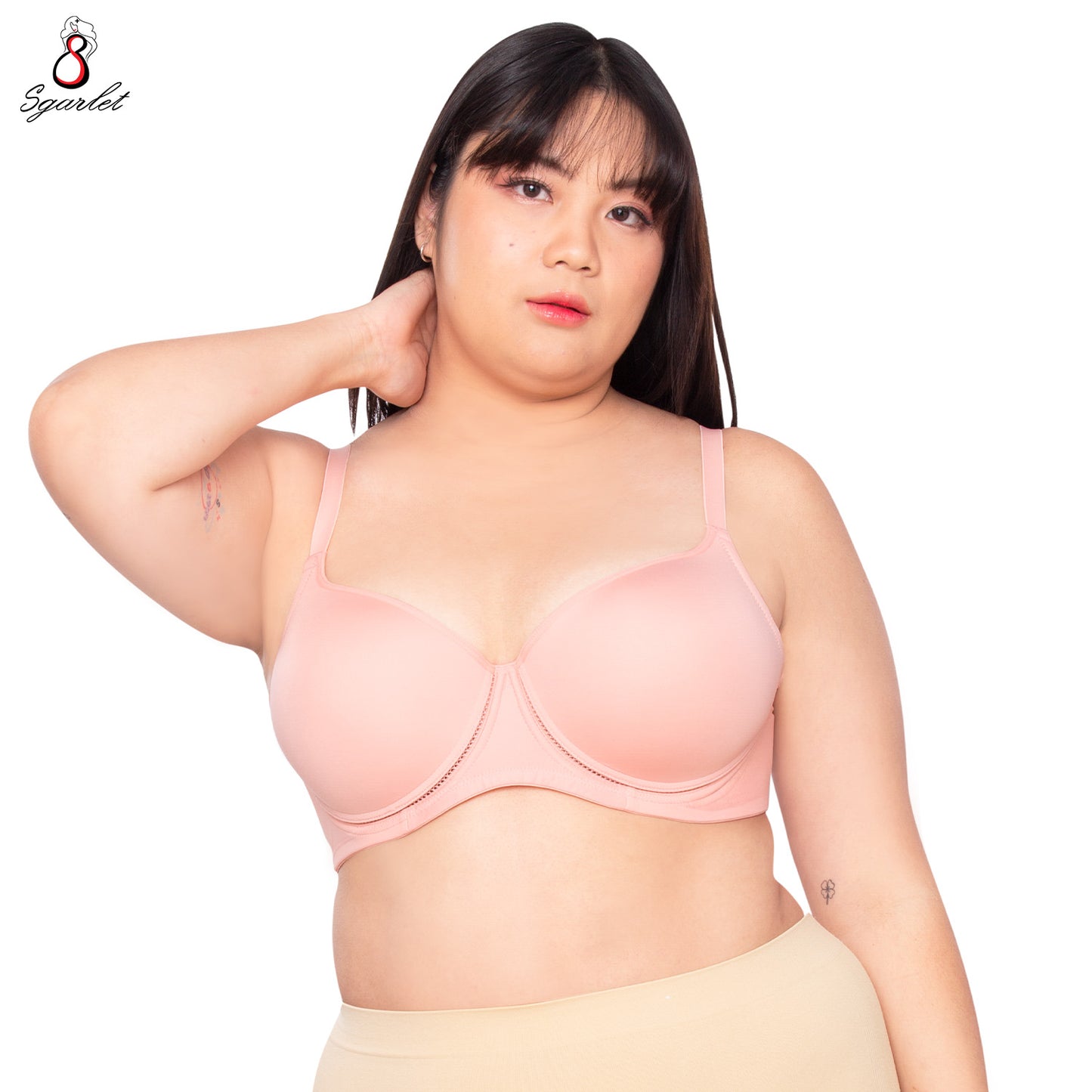 SGARLET PLUSSIZE เสื้อในมีโครง สาวอวบ ตัวเรียบ เก็บกระชับทรง สีดำ สีเนื้อ สีโอลด์โรส MB1761