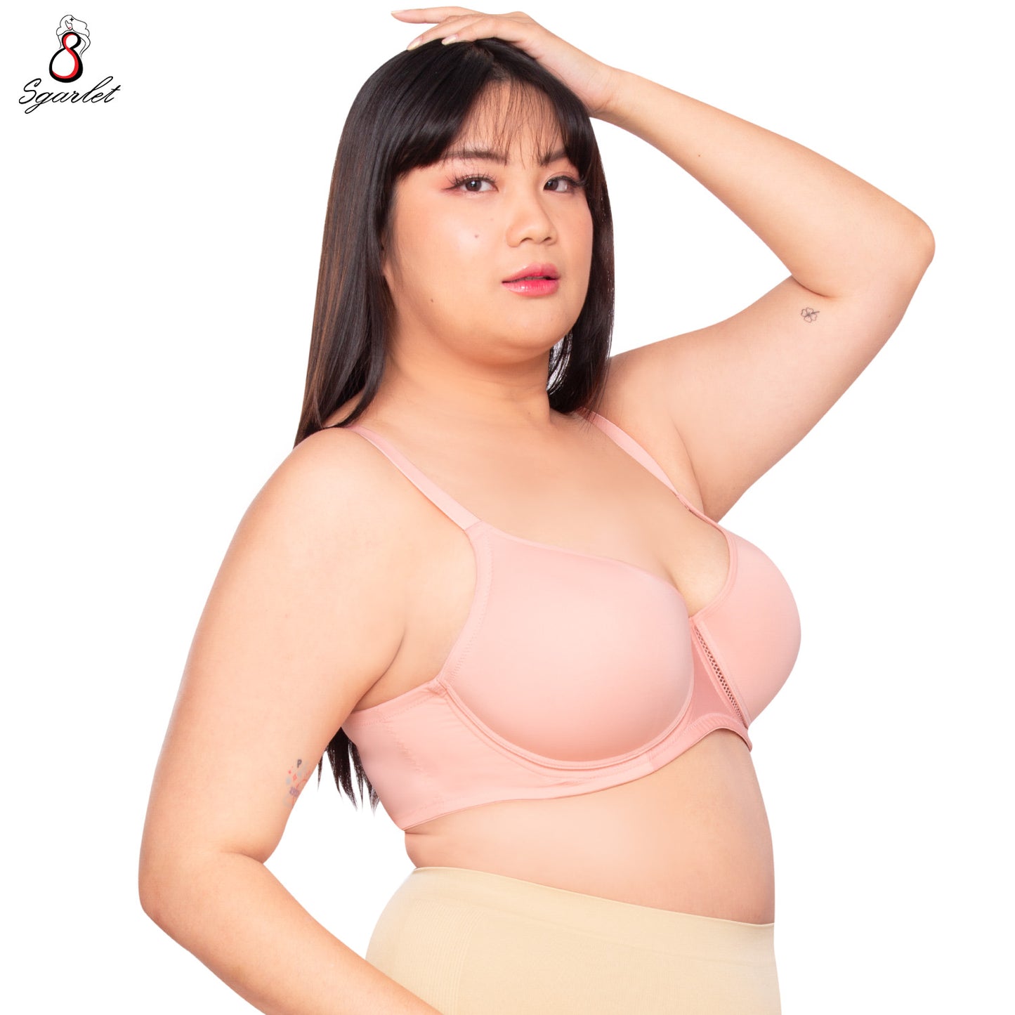 SGARLET PLUSSIZE เสื้อในมีโครง สาวอวบ ตัวเรียบ เก็บกระชับทรง สีดำ สีเนื้อ สีโอลด์โรส MB1761