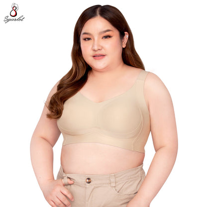 SGARLET PLUSSIZE Jelly bra เสื้อในไร้โครง สาวอวบ แบบBonding สีเนื้อ สีเทา MB1522