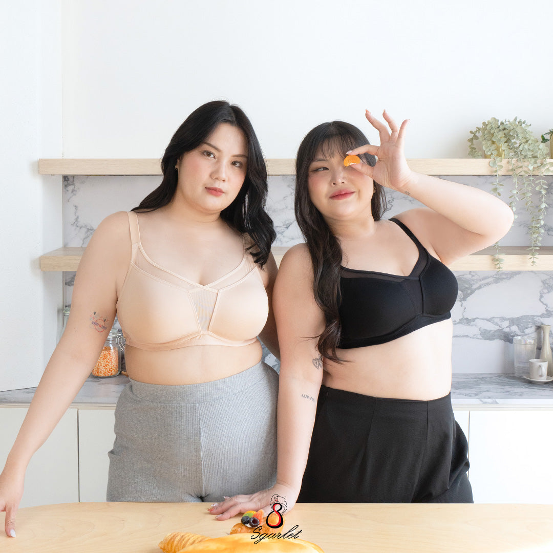 SGARLET PLUSSIZE เสื้อในโร้โครง สาวอวบ ตัวเรียบ เก็บกระชับทรง สีดำ สีเนื้อ สีชาเย็น รุ่น MB1530