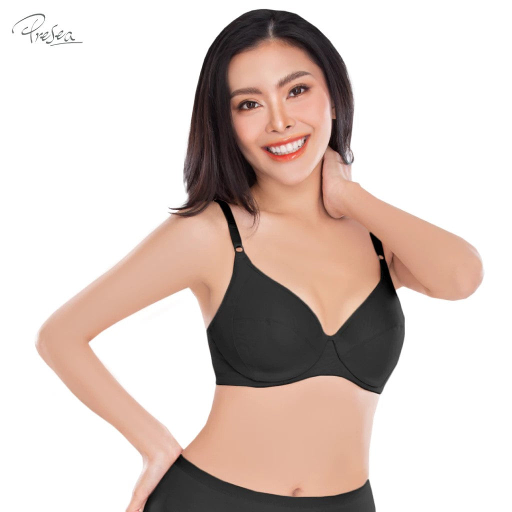 PRESEA SOFTBRA Comfort bra เสื้อในมีโครง ตัวเรียบ สีดำ สีเนื้อ รุ่น MA1702