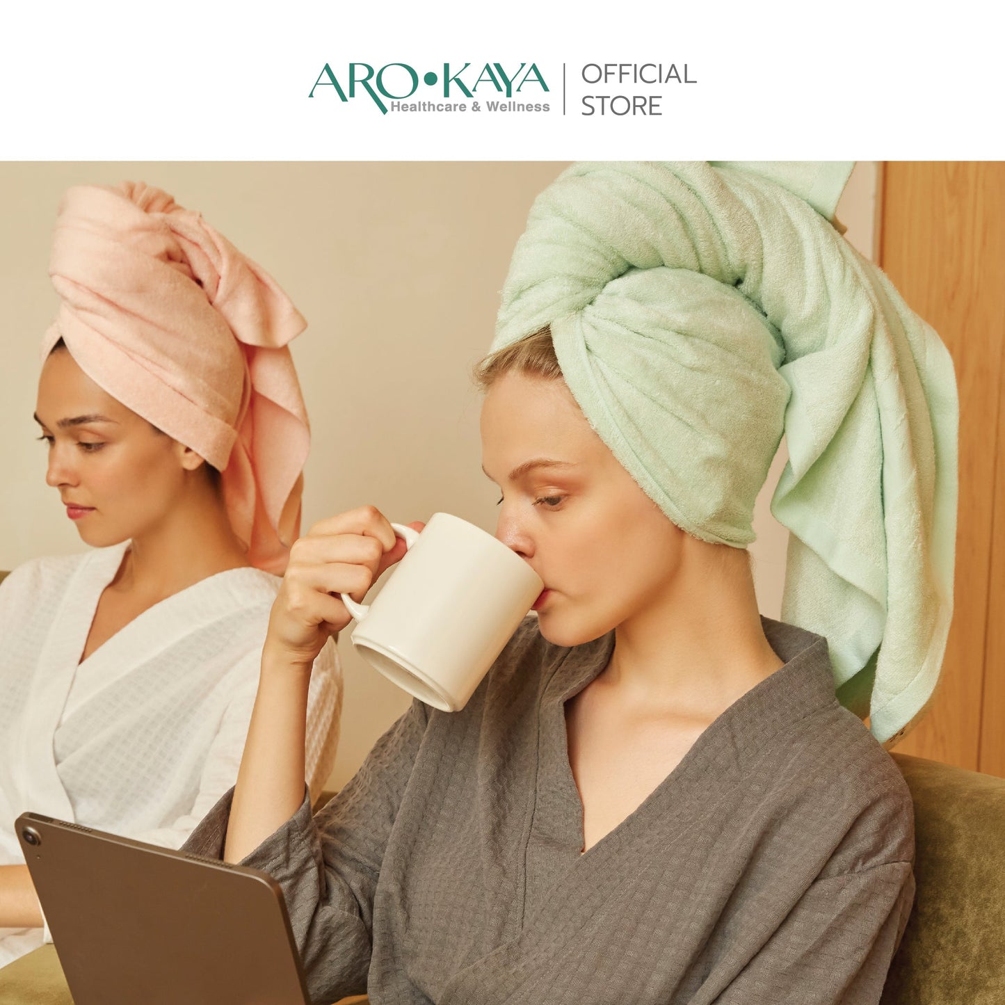 AROKAYA BAMBOO TOWEL ผ้าขนหนูใยไผ่ 70% (L) รุ่น AA1504