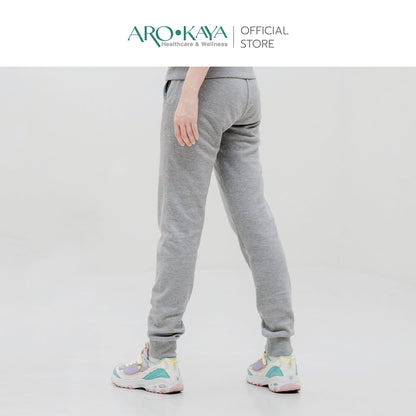 AROKAYA COLLAGEN JOGGER PANTS กางเกงวอร์มขายาวป้องกันรังสี UV สีเทา สีดำ รุ่น AC4202