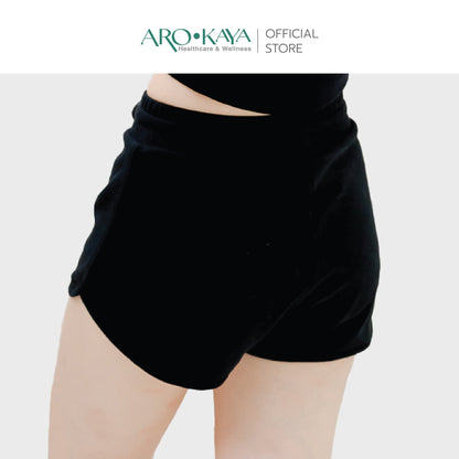 AROKAYA COLLAGEN PULL-ON SHORTS กางเกงวอร์มขาสั้นป้องกันรังสี UV สีเทา สีดำ รุ่น AC4102