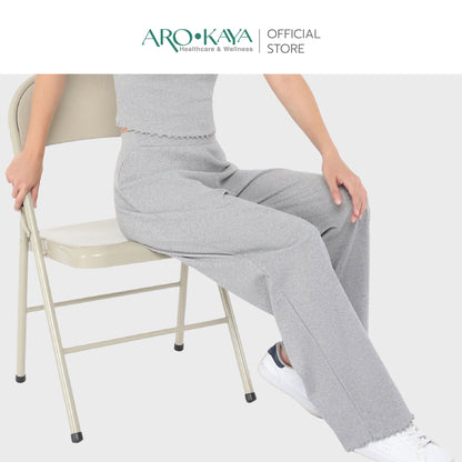 AROKAYA COLLAGEN LOUNGE PANTS กางเกงขายาวเส้นใยคลอลาเจนเย็นสบาย สีเทา สีดำ สีขาว รุ่น AC4201