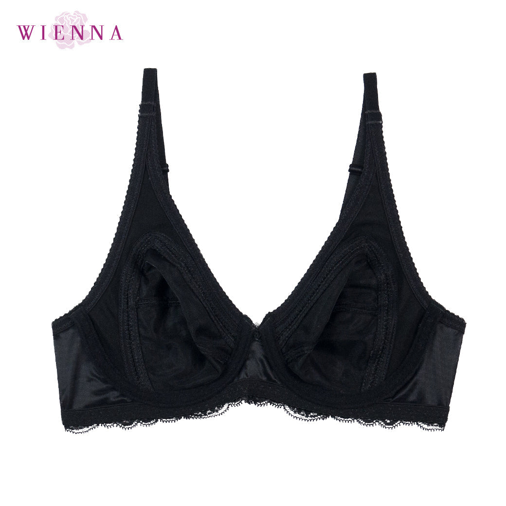 WIENNA CLASSY LACE เสื้อในมีโครง ลายลูกไม้ สีดำ สีเนื้อ รุ่น DB23548