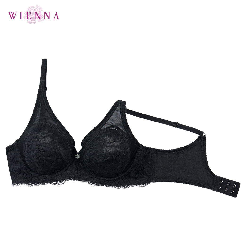 WIENNA CLASSY LACE เสื้อในมีโครง ลายลูกไม้ สีดำ สีเนื้อ รุ่น DB23548
